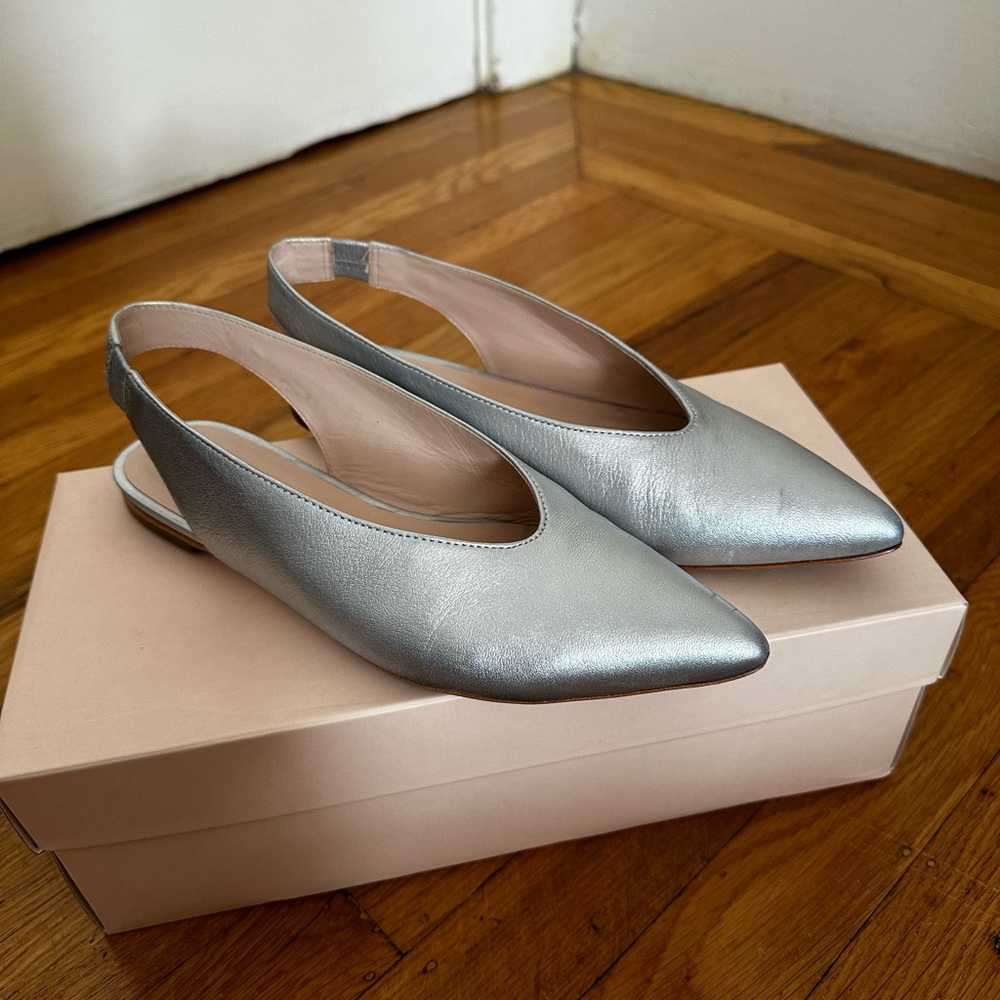 Loeffler Randall Eve Slingback Flat (Silver)